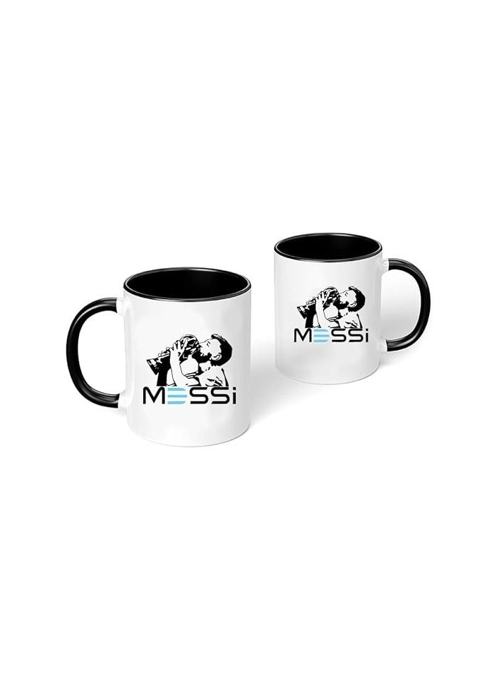Football Printed Black Two Tone Coffee Mug-Gift For Football-Ceramic Two Tone Mug 11 Oz - Image 2