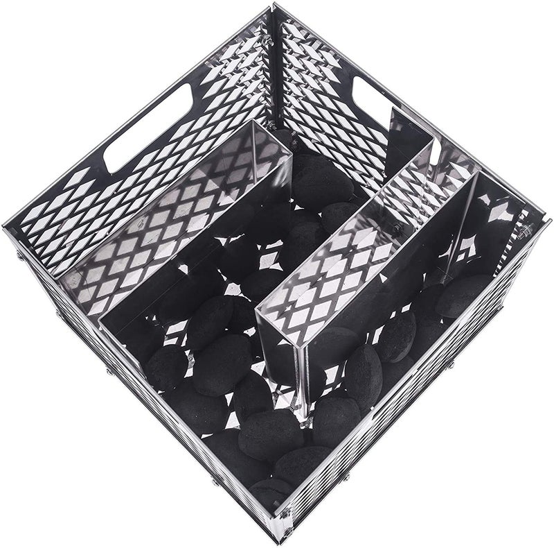 BBQ-PLUS Minion Method for Oklahoma Joe Charcoal Firebox Basket, Maze Bars for Most Charcoal Ash Basket, Stainless Steel, 8 x 5.5 x 7.5 inches - Image 3