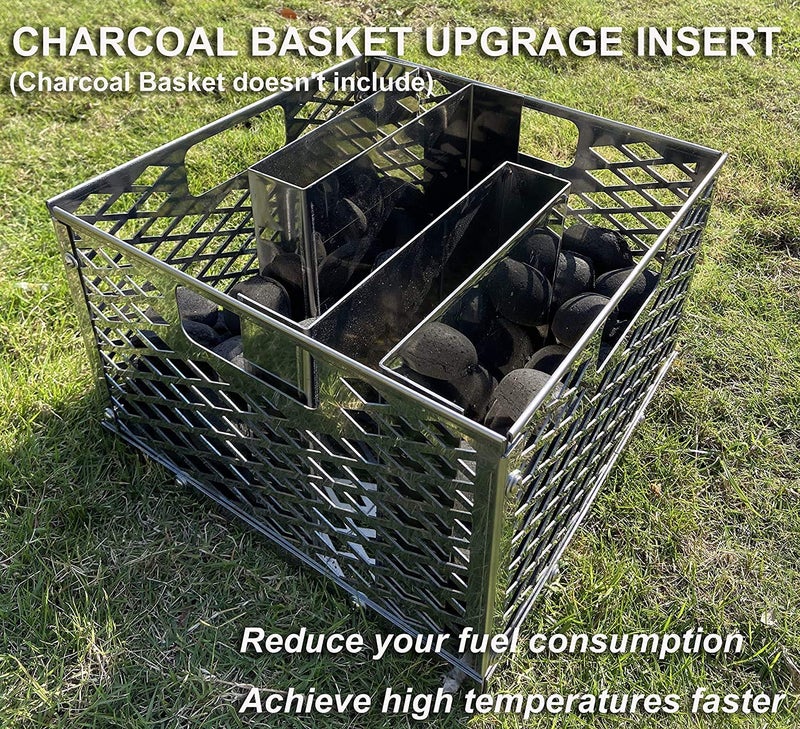 BBQ-PLUS Minion Method for Oklahoma Joe Charcoal Firebox Basket, Maze Bars for Most Charcoal Ash Basket, Stainless Steel, 8 x 5.5 x 7.5 inches - Image 5