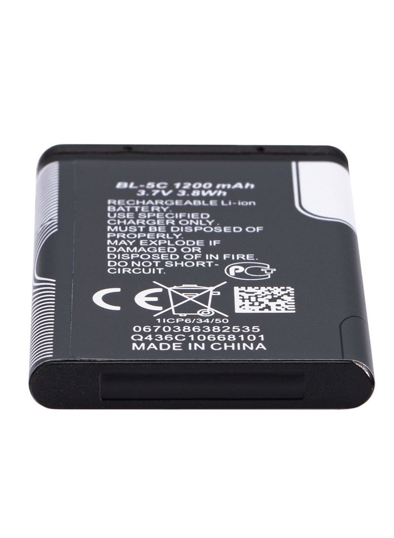 Compatible with Nokia 1200mAh BL-5C Mobile Phone Battery - High Capacity Lithium Ion Battery - Image 1