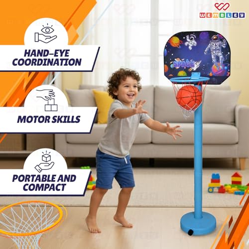 Wembley Basketball Game for Kids | Indoor Mini Hoop Playset with Ball & Net | Height Adjustable Stand with Scoreboard | Easy to Assemble Basketball Toy for Boys & Girls 3+ Years - Image 5