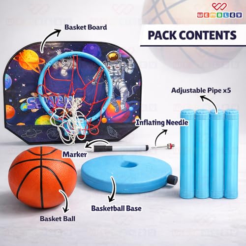 Wembley Basketball Game for Kids | Indoor Mini Hoop Playset with Ball & Net | Height Adjustable Stand with Scoreboard | Easy to Assemble Basketball Toy for Boys & Girls 3+ Years - Image 2