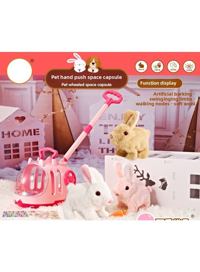 Jialixing Play House Electric Walking Sound Plush Dog And Rabbit Family Interactive Pet Satchel Space Capsule Toy-Color:688-312 Rabbits, 36 Pieces In 1 Box  - Image 3