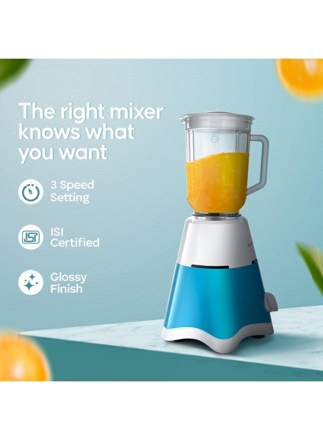 لونج واي Longway Super Dlx Juicer Mixer Grinder | Up to 750 Watt Powerful Motor | 4 Jars for Grinding, Mixing, Juicing | 2 Year Warranty | Blue & White - Image 3