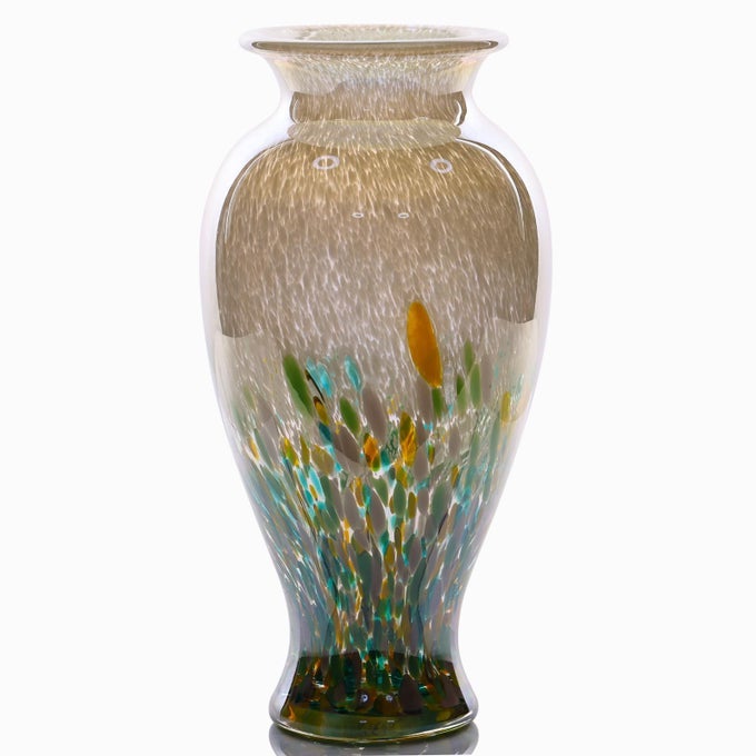 BLOWN GLASS VASE UNIQUE GLASS VASE COLORFUL BOTTLE DECORATIVE VASE FOR HOME LIVING ROOM DINING TABLE RE OFFICE WEDDING ENTRYWAY DESKTOP DECORATIVE FLOWER VASE GREEN