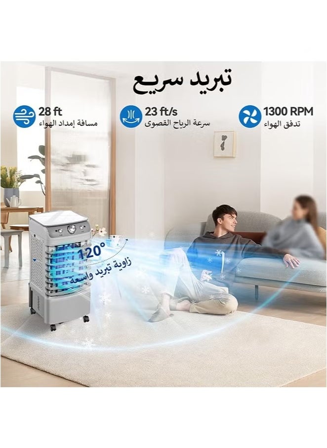 TOSCANA U Desert Air Cooler 6L 50 watts , Portable Desert Air Conditioner with Large Water Tank and 3-Speed ​​Adjustable Air Conditioner Fan  - Image 3