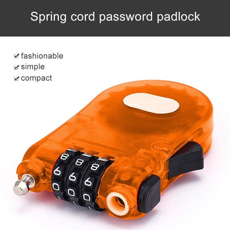 klarako Digit Password Steel Cable Padlock, Antirust Waterproof Retractable Keyless Password Anti-Theft Lock for Bicycle Luggage Backpack - Image 4