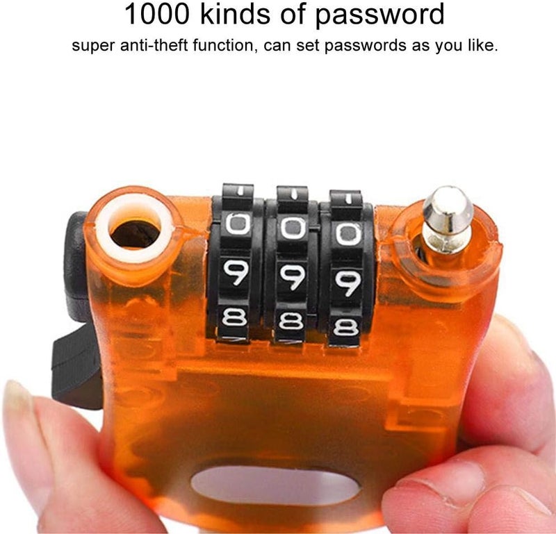 klarako Digit Password Steel Cable Padlock, Antirust Waterproof Retractable Keyless Password Anti-Theft Lock for Bicycle Luggage Backpack - Image 2