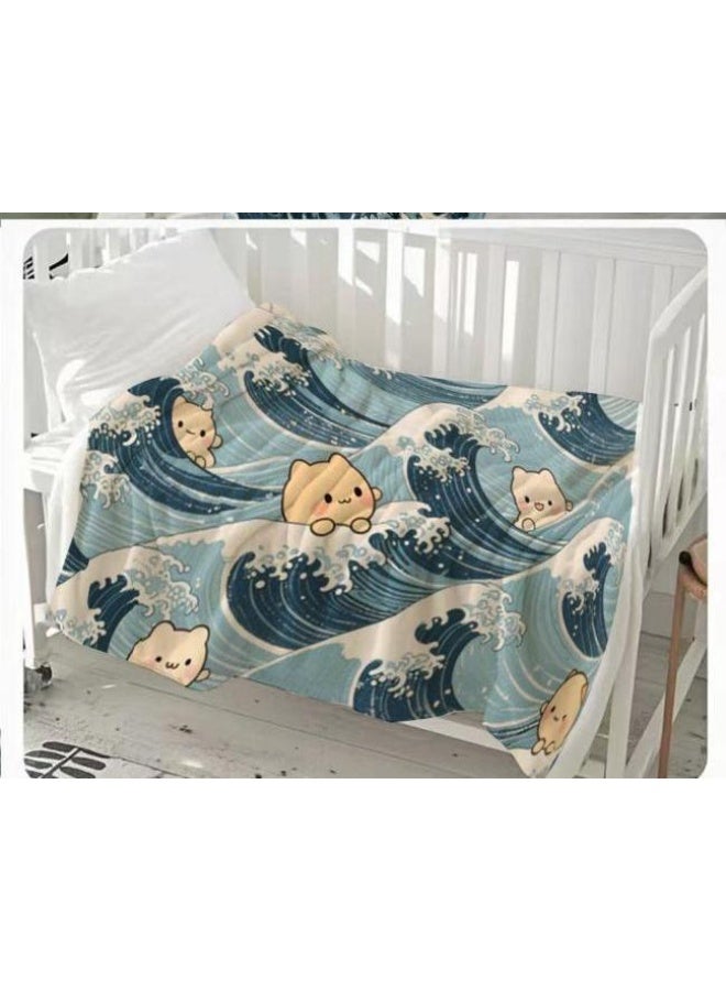 general Baby and children's cartoon flannel thin blanket (warm and comfortable, suitable for sleep, game use) 70cm*100cm - Image 2