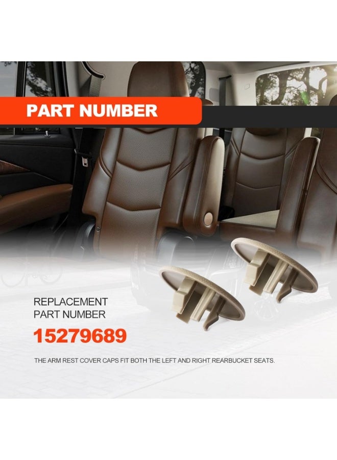 غطاء مسند الذراعين 2 قطعة متوافق مع قطع غيار مقاعد 07-19 Tahoe Suburban Yukon Cadillac Escalade - يحل محل 15279689 إكسسوارات السيارة المقاعد الخلفية اليسرى أو اليمنى مسند الذراعين مقبض التزيين المسمار - Image 5
