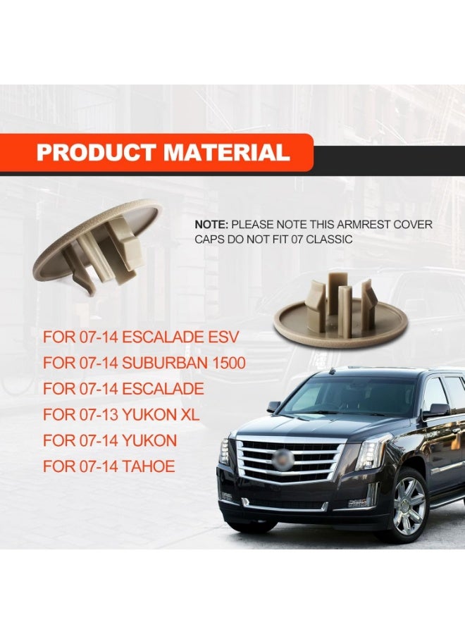 غطاء مسند الذراعين 2 قطعة متوافق مع قطع غيار مقاعد 07-19 Tahoe Suburban Yukon Cadillac Escalade - يحل محل 15279689 إكسسوارات السيارة المقاعد الخلفية اليسرى أو اليمنى مسند الذراعين مقبض التزيين المسمار - Image 3