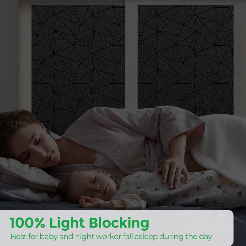 Coavas Blackout Window Privacy Film, Frosted Glass Static Cling, Decorative for Bathroom Door, UV Blocking Window Cling, Non-Adhesive Vinyl Sticker, Day and Night Windows Tint for Home,11.8x78.7 inch - Image 3