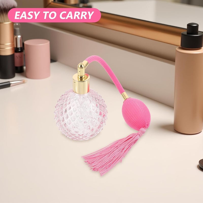 Hemobllo 100ml Refillable Perfume Bottle with Sprayer and Tassel, Vintage Glass Atomizer for Travel and Vanity, Elegant Fine Mist Spray Fragrance Container - Image 5