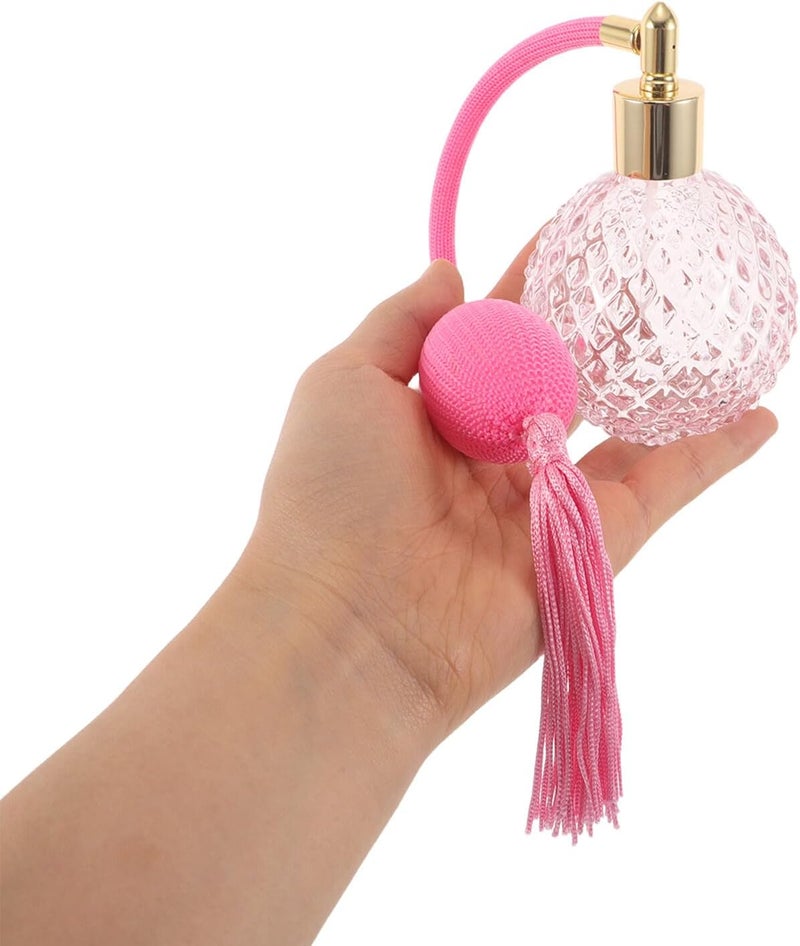 Hemobllo 100ml Refillable Perfume Bottle with Sprayer and Tassel, Vintage Glass Atomizer for Travel and Vanity, Elegant Fine Mist Spray Fragrance Container - Image 4