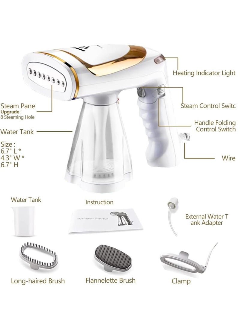 Generic Foldable Garment Steamer 1600W High-Power Handheld Steam Portable Foldable Travel Garment Steamer Three Speeds Adjustment Garment Steamers with Detachable 250ml Water Tank Fast Heat Up in 20s  - Image 2