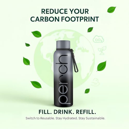 Perch Zion Hot and Cold Steel Water Bottle 720 ml, ISI Certified, Vacuum Insulated | for School, Gym, Office, Home | Leak Proof, BPA-Free | Flask for Kids, Men and Women | Cloud Black - Image 5