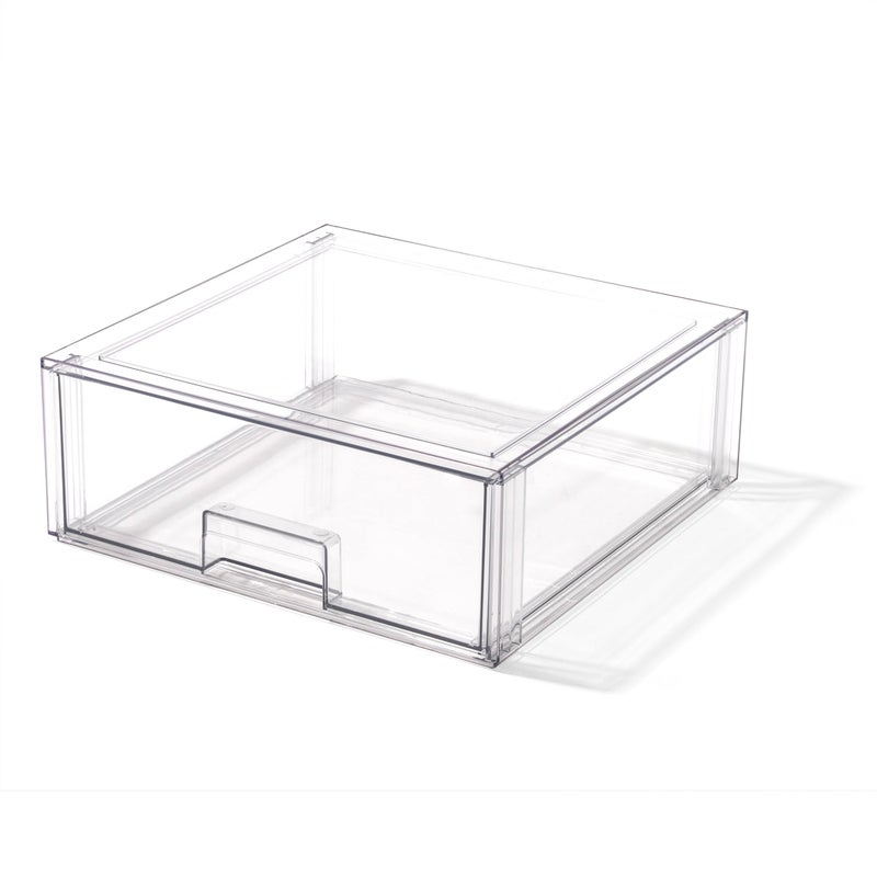 BINO | Stackable Storage Drawers, X-Large - Clear | THE CRATE COLLECTION | Storage Bins With Drawers | Bathroom Organizers | Under Sink Organizer | Vanity Cabinet Home Organization - Image 1
