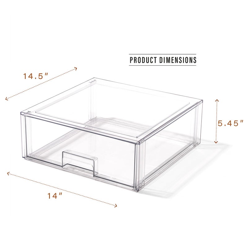 BINO | Stackable Storage Drawers, X-Large - Clear | THE CRATE COLLECTION | Storage Bins With Drawers | Bathroom Organizers | Under Sink Organizer | Vanity Cabinet Home Organization - Image 2