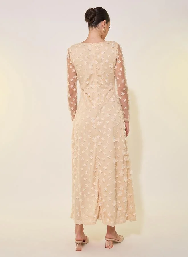 Take Two Embellished Boat Neck A-Line Maxi Dress