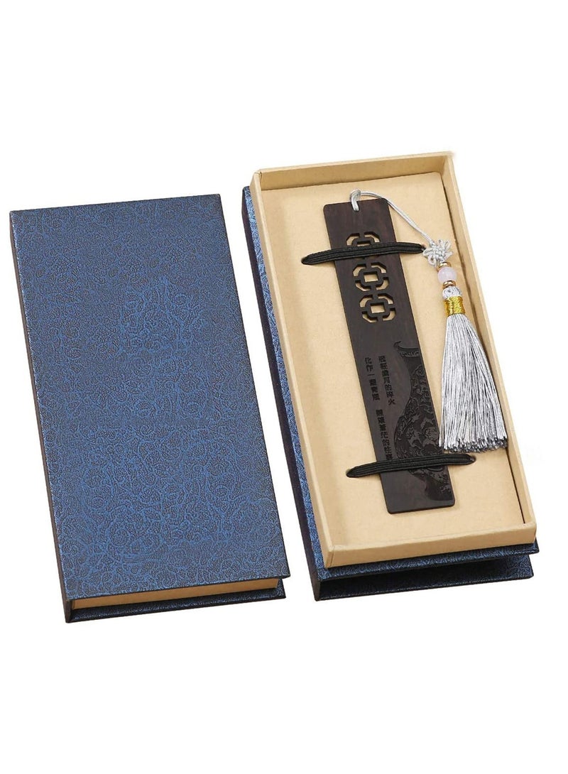 SOLARAE Handmade Wooden Bookmark Gift Box Set, Wooden Bookmark With Beautiful Tassels, Bookmark is a Unique Gift for Teachers, Students, Men and Women - Image 1