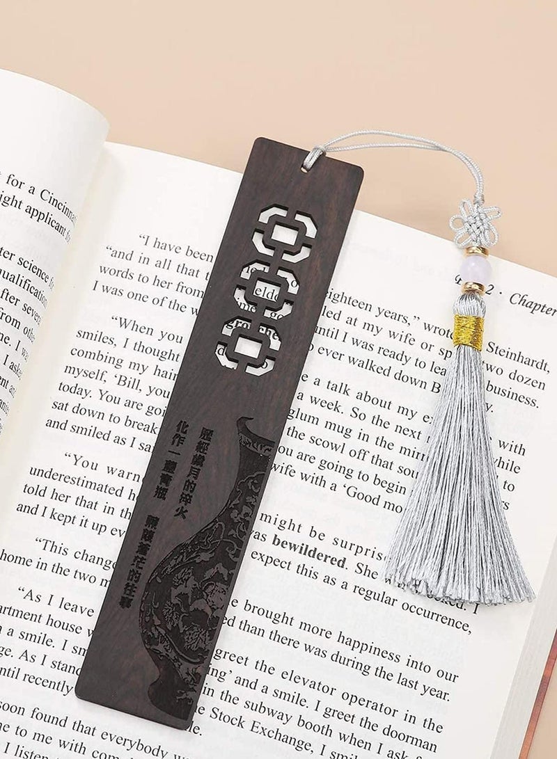 SOLARAE Handmade Wooden Bookmark Gift Box Set, Wooden Bookmark With Beautiful Tassels, Bookmark is a Unique Gift for Teachers, Students, Men and Women - Image 3