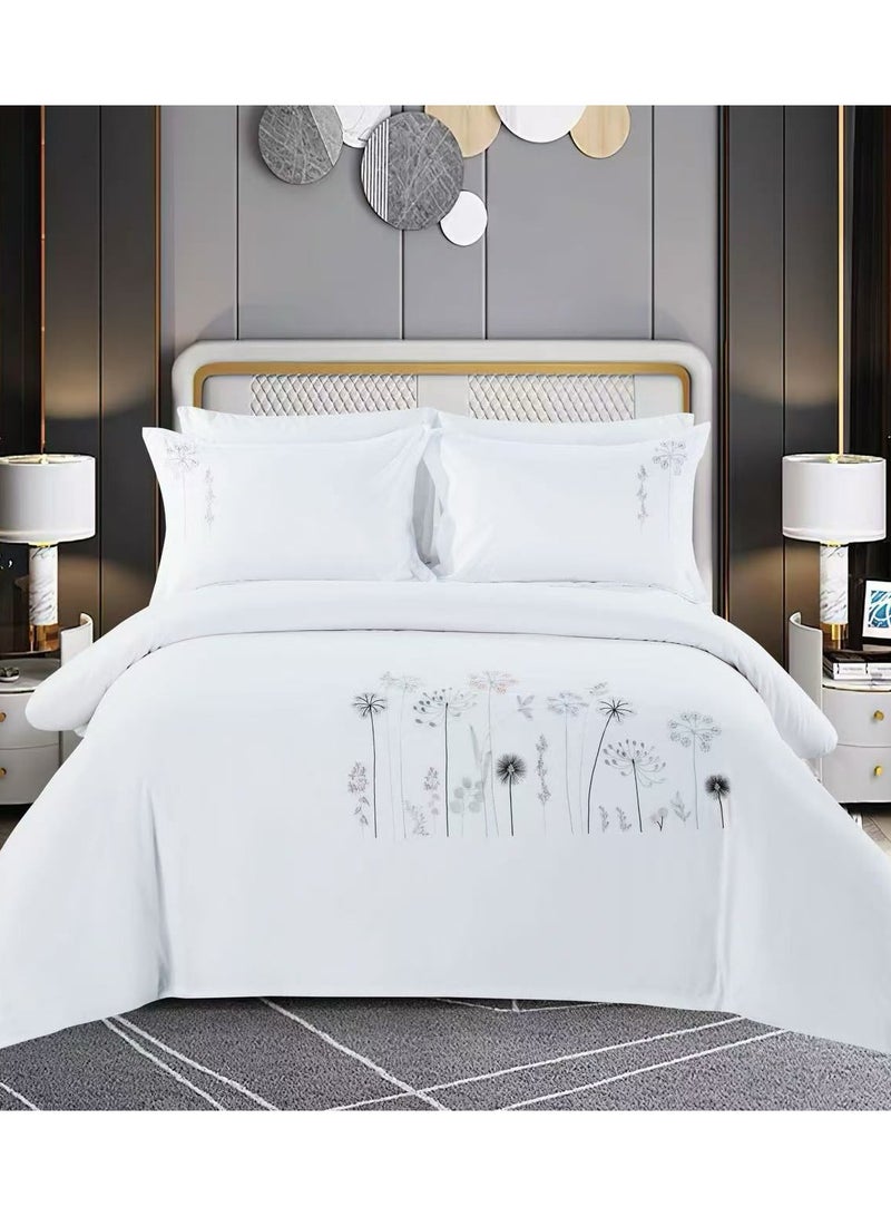 Duoduo home NEW King size duvet cover  set （220×240） with minimalist embroidery, 6-pieces set, new model