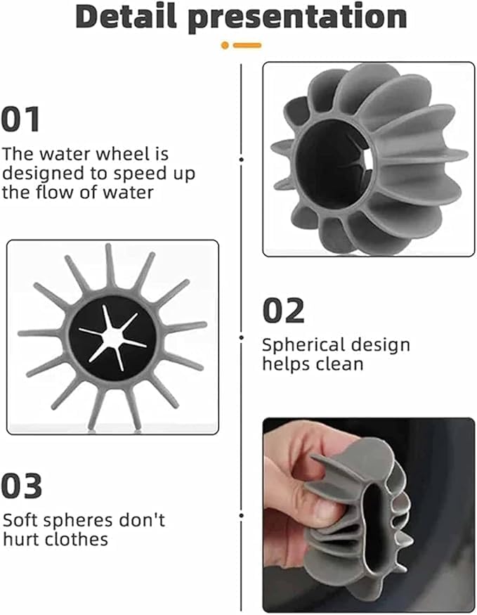 COYRASTH كرات غسيل COYRASTH الخاصة من السيليكون لتنظيف الملابس بعمق 8 قطع - Image 4