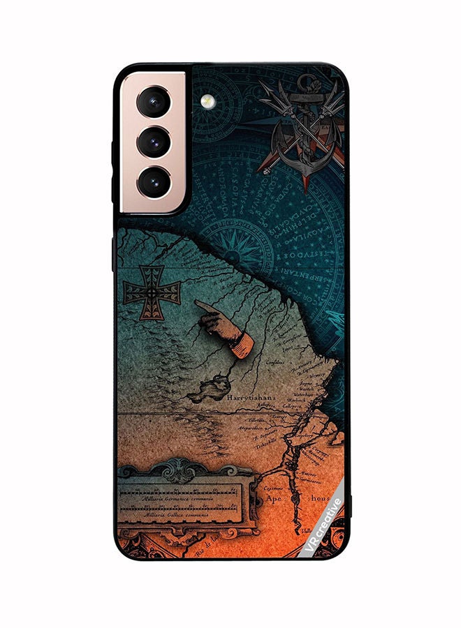 VR CREATIVE Protective Case Cover For Samsung Galaxy S21 Plus 5G Compas Design Multicolour - Image 1