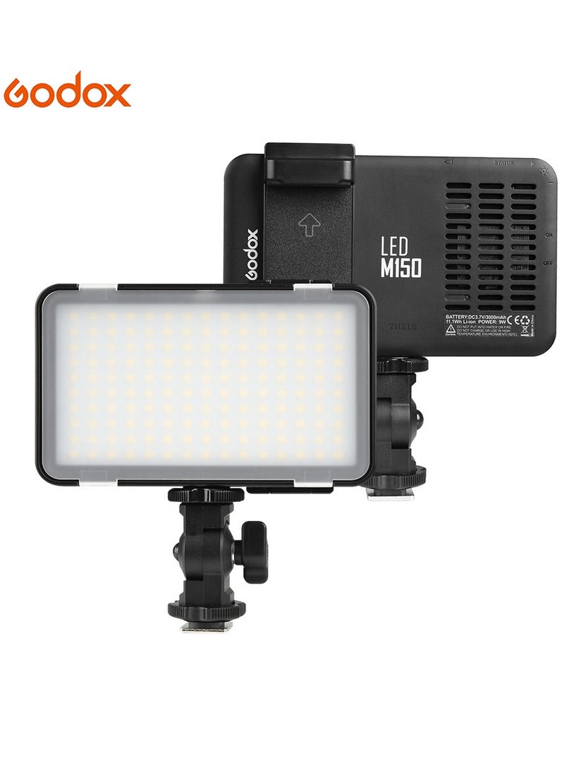 Godox LEDM150 Mini LED Video Light 5600K Dimmable Photography Fill-in Light CRI 95+ with Adjustable Phone Mounting Bracket for DSLR Camera Camcorder 5.5-8.5cm Width Mobile Phones - Image 1