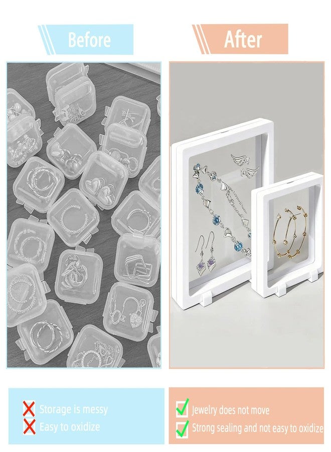 JIABEIUS 30 PCS Floating Display Case, Challenge Coin Display Stand, 3D Floating Frames Transparent PE Jewelry Storage Box for Medal, Medallion, Stamps (White) - Image 5