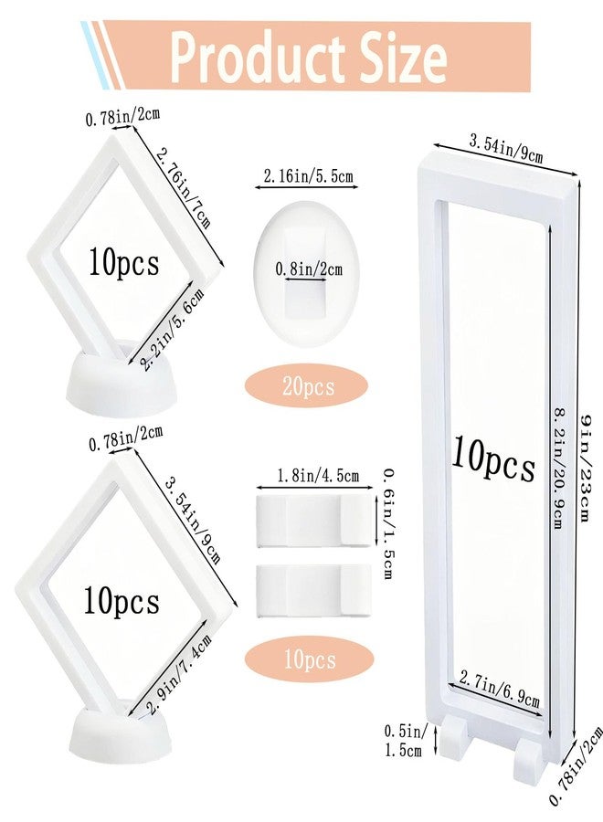 JIABEIUS 30 PCS Floating Display Case, Challenge Coin Display Stand, 3D Floating Frames Transparent PE Jewelry Storage Box for Medal, Medallion, Stamps (White) - Image 2