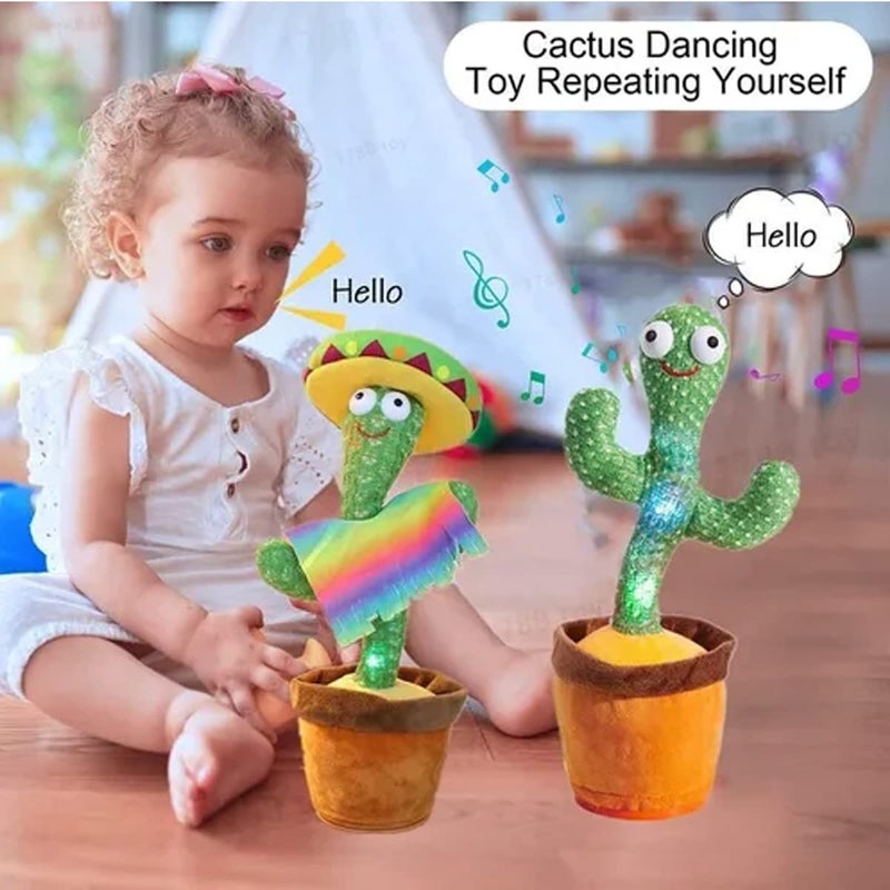 Dancing Cactus Toy,Talking Repeat Singing Sunny Cactus Toy 120 Pcs Songs for Baby 15S Record Your Sound Sing+Repeat+Dancing+Recording+LED - Image 5