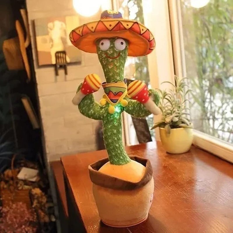Dancing Cactus Toy,Talking Repeat Singing Sunny Cactus Toy 120 Pcs Songs for Baby 15S Record Your Sound Sing+Repeat+Dancing+Recording+LED - Image 1