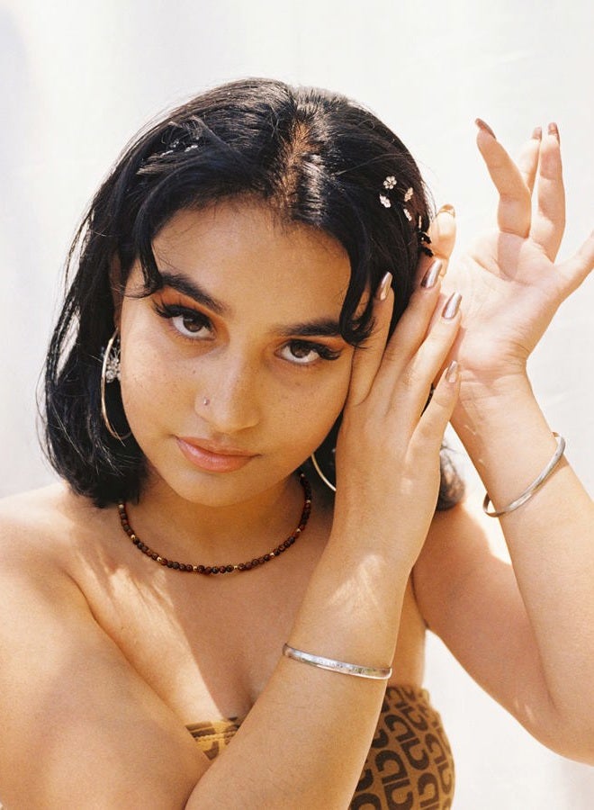 PEARLADA طوق عنق مرصع بخرز عين النمر، عقد بلورة شفاء للنساء، عقد سحر خرز مطلي بالذهب عيار 18 - Image 2
