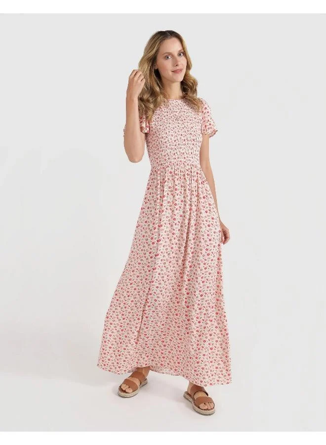 Aerie Floral Smocked Maxi Dress