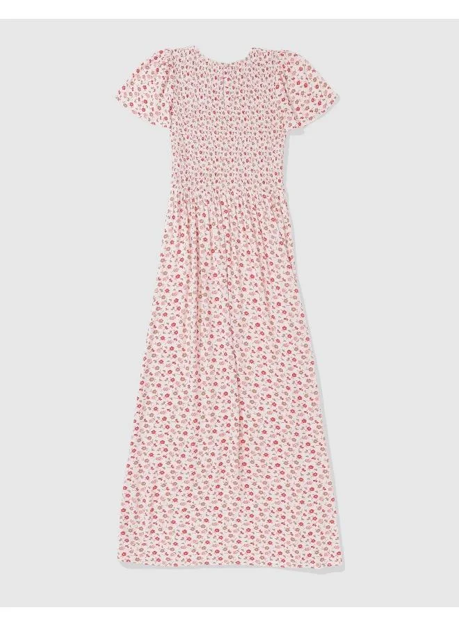 Aerie Floral Smocked Maxi Dress