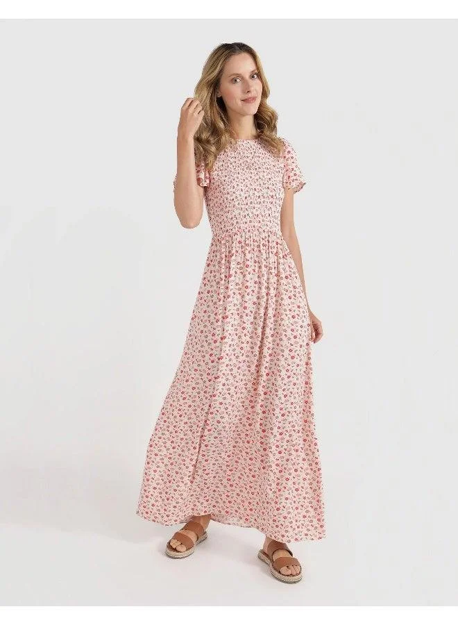 Aerie Floral Smocked Maxi Dress