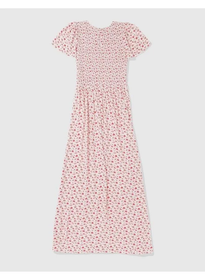 Aerie Floral Smocked Maxi Dress