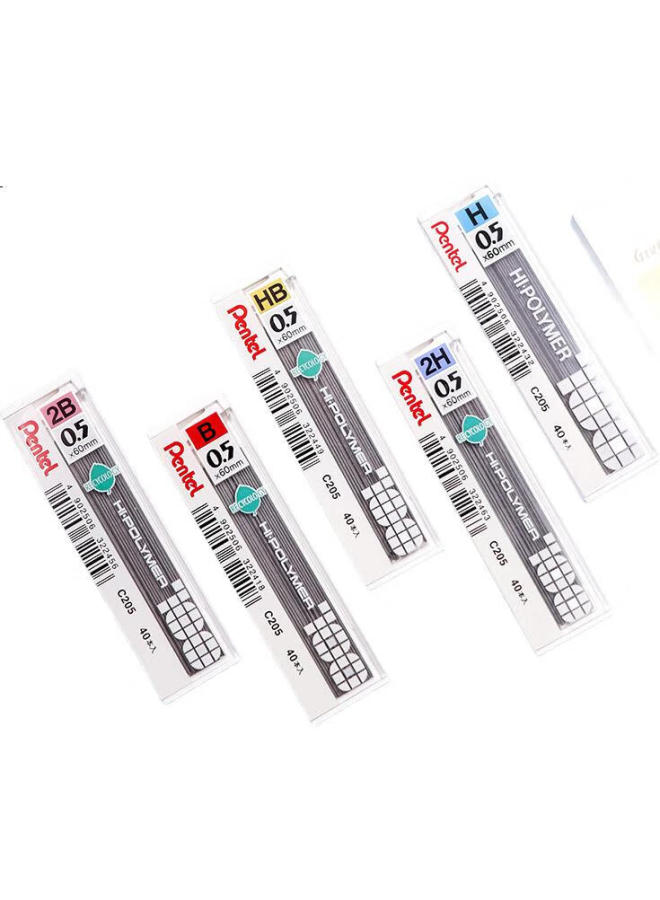 Pentel 0.5Mm Mechanical Pencil Lead, Break-Resistant, Smooth, Clear, Refillable, For Students' Exams, C205 2B/2 Tubes (80 Pieces In Total) - Image 2