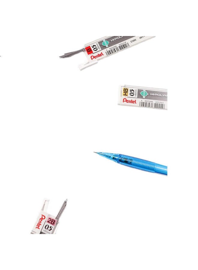 Pentel 0.5Mm Mechanical Pencil Lead, Break-Resistant, Smooth, Clear, Refillable, For Students' Exams, C205 2B/2 Tubes (80 Pieces In Total) - Image 3