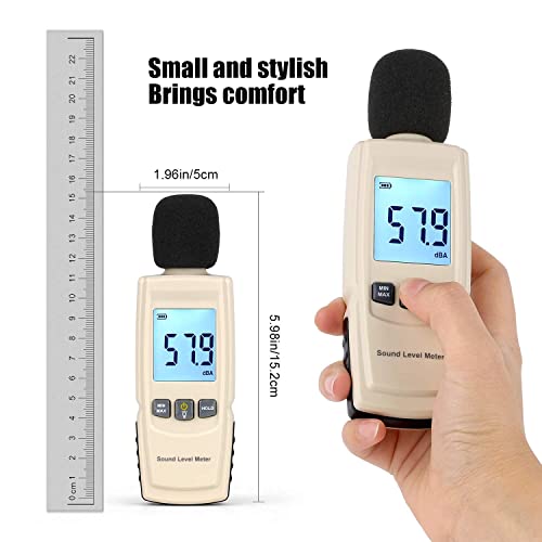 LABART Digital Sound Decibel Meter Sound Level Reader with Measuring Range of 30-130dB - Accuracy Within +/-1.5dBA, Large Backlit LCD Display Noise Detection - Image 5