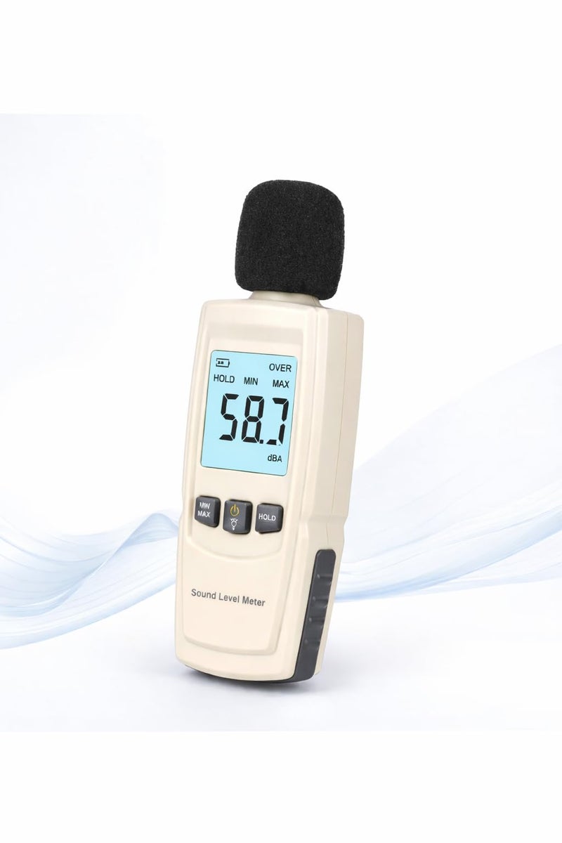 LABART Digital Sound Decibel Meter Sound Level Reader with Measuring Range of 30-130dB - Accuracy Within +/-1.5dBA, Large Backlit LCD Display Noise Detection - Image 1