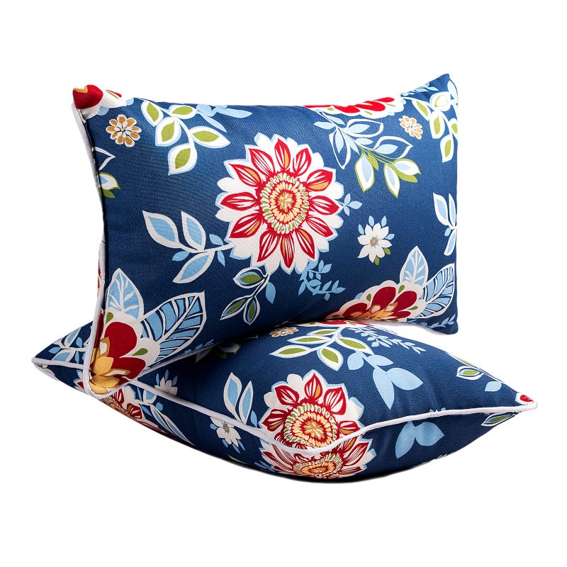 JMGBird Outdoor Pillows Waterproof Set of 2 Outdoor Throw Pillows with Insert Included 1220 Inch Outdoor Lumbar Pillows for Patio Furniture