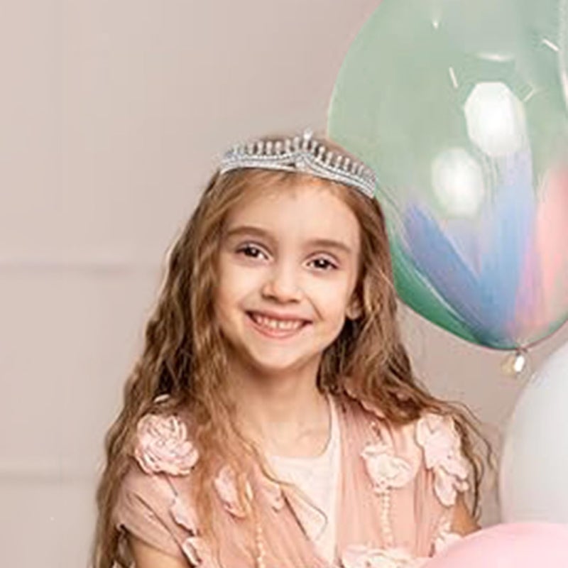 PEORA Cubic Zirconia & Crystal Studded Princess Tiara Crown for Girls & Women Birthday Gift Hair Accessories - Image 2