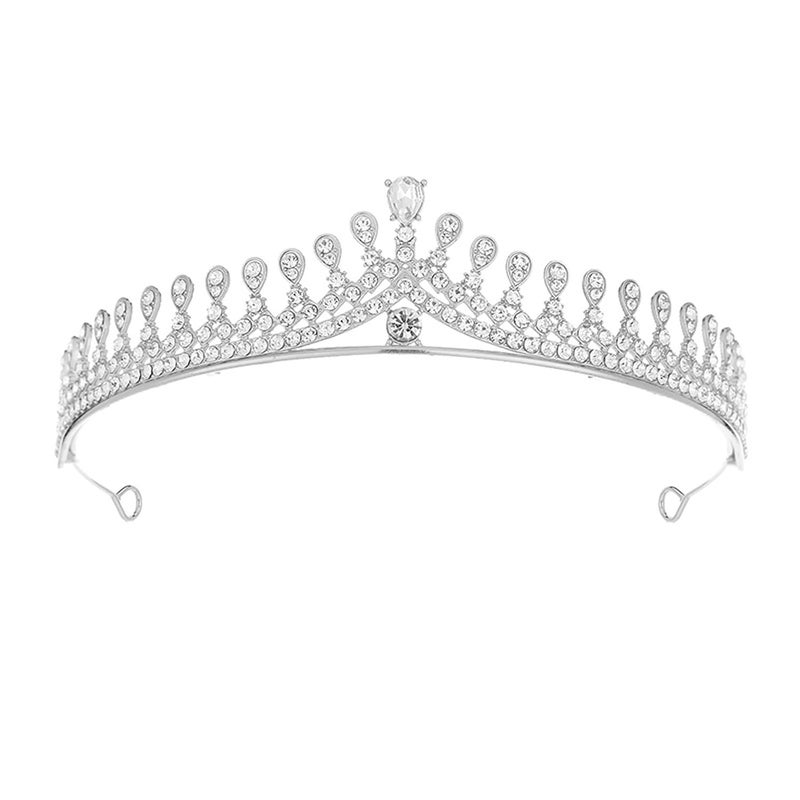 PEORA Cubic Zirconia & Crystal Studded Princess Tiara Crown for Girls & Women Birthday Gift Hair Accessories - Image 1