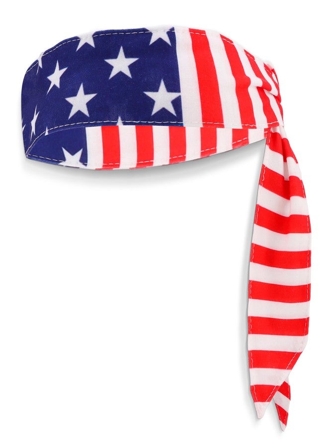 Exacoo American Flag Bandana for Women Men Usa Head Scarf Accessories Red White and Blue Bandana Patriotic Headband Women 4th of July Accessories - Image 1