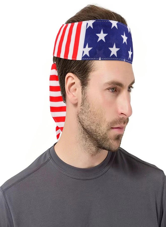 Exacoo American Flag Bandana for Women Men Usa Head Scarf Accessories Red White and Blue Bandana Patriotic Headband Women 4th of July Accessories - Image 3
