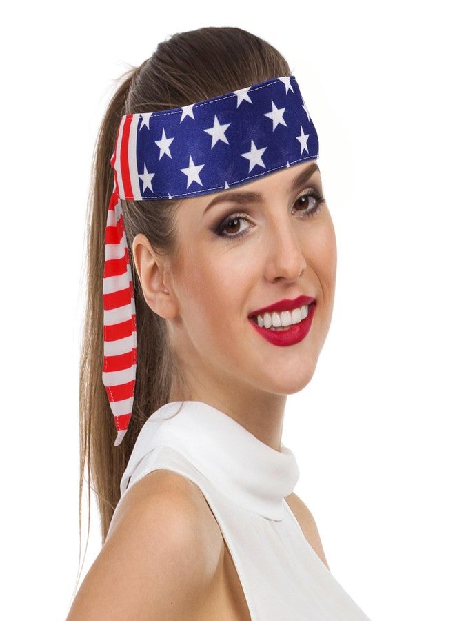 Exacoo American Flag Bandana for Women Men Usa Head Scarf Accessories Red White and Blue Bandana Patriotic Headband Women 4th of July Accessories - Image 4