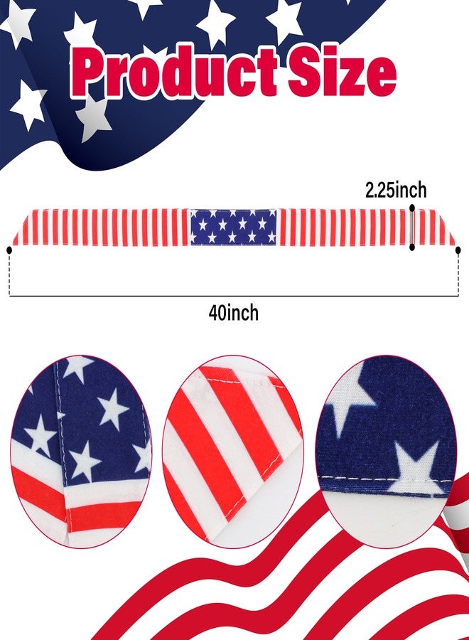 Exacoo American Flag Bandana for Women Men Usa Head Scarf Accessories Red White and Blue Bandana Patriotic Headband Women 4th of July Accessories - Image 5