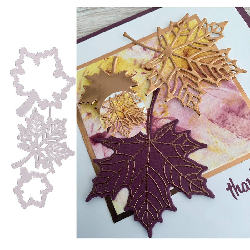3Pcs Set Maple Leaf Metal Cutting Dies & Stencils for DIY Scrapbooking Album Decorative Embossing Pen Paper Dies for Card Making